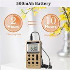 Retekess V112 AM FM Radio Portable, Mini Radio, Digital Tuning Rechargeable - Image 5