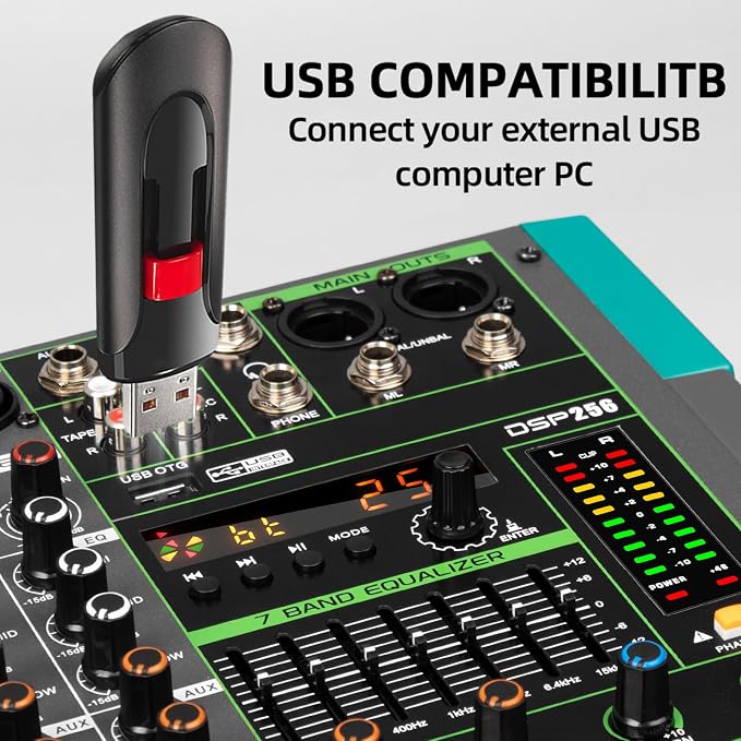 Depusheng PA16 Professional Audio Mixer Sound Board Console Desk System - Image 6
