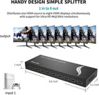 MT-VIKI 4K 1x8 HDMI Splitter 1 in 8 Out, 8 Port Powered HDMI Splitter Multi - Image 6