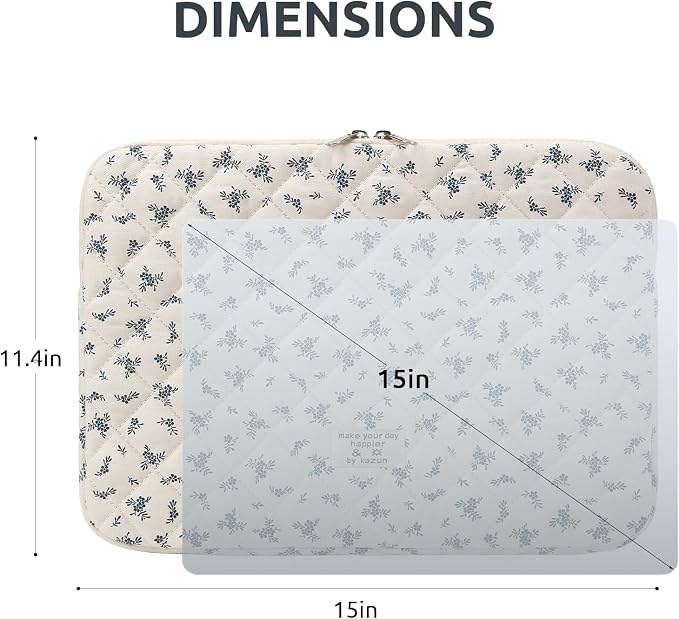 Puffy Laptop Sleeve 13-15.6 Inch Cute Quilted Laptop Protective Case Padded - Image 7