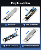 ORICO M.2 NVMe SSD Enclosure, USB 3.2 Gen 2, Transparent External Solid State - Image 6