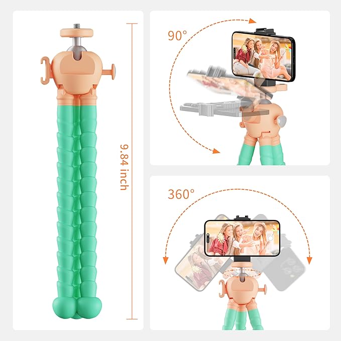 Phone Tripod with Wireless Remote - 2 in 1 Replaceable Flexible Tripod - Image 8