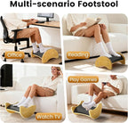 Bamboo Foot Rest for Under Desk at Work, Reversible Ergonomic Rocking Office - Image 6