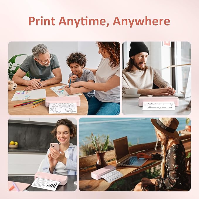 Inkless Portable Printer for Travel, Wireless Thermal Printer Supports 8.5 x 11 - Image 6