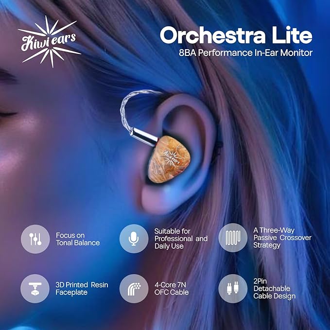 Linsoul Kiwi Ears Orchestra Lite Performance Custom 8BA in-Ear Monitor IEM - Image 3