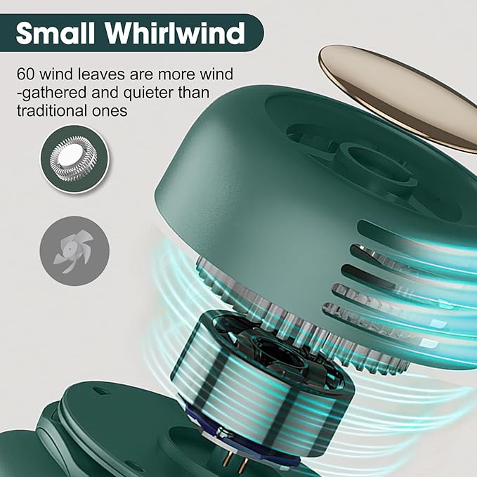 Small Clip Fan, Personal Waist Fans, Portable Silent Mini Bladeless Fan Clip On - Image 2