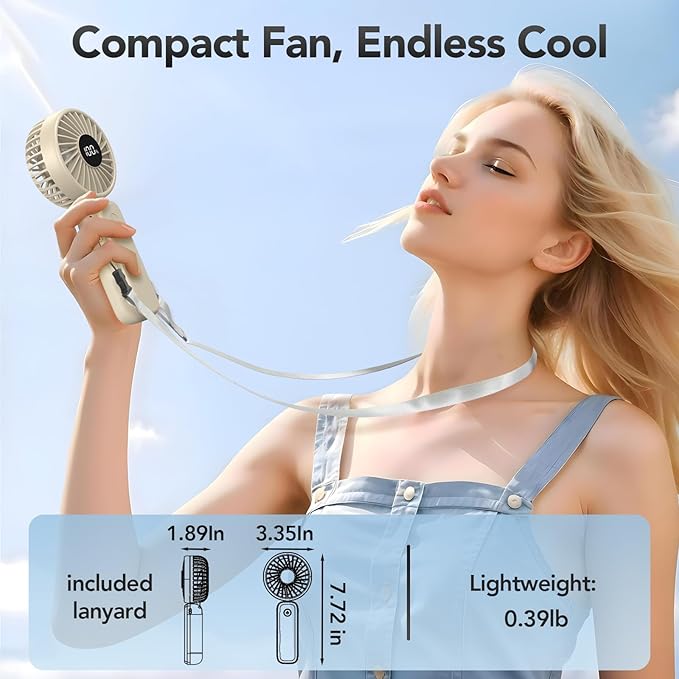 PANERGY Portable Handheld Fan, 5000mAh Rechargeable, 14H Max Cooling Time - Image 6