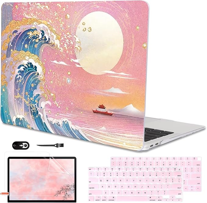 Compatible with 2018 2019 2020 2021 MacBook Air 13 inch Case M1 A2337 A2179 by LCMOCICO