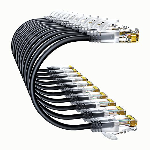 Cat6a Patch Cables 0.5ft Slim, Cat6 Ethernet Patch Cable Pure Copper, Flexible by 10Gsupxsel
