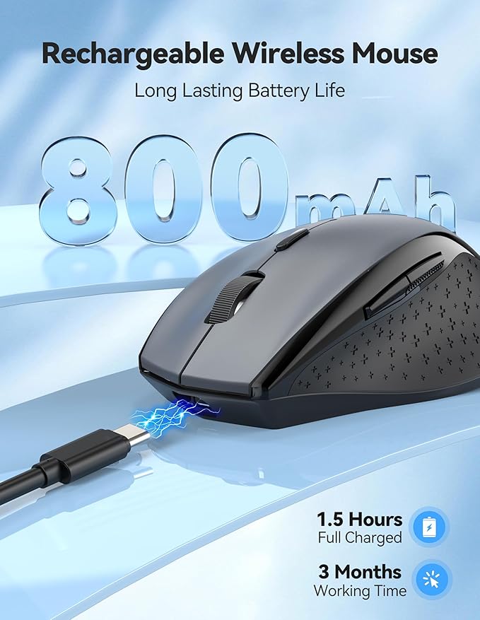 TECKNET Wireless Mouse Rechargeable, Mouse - Image 2