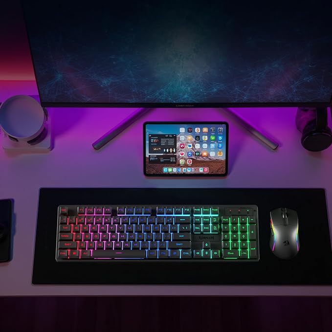 Redragon S107KS Wireless Gaming Keyboard and Mouse, RGB Backlit, 3 Mode - Image 9