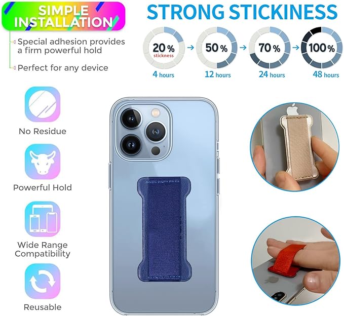 Phone Grip Holder for Hand, Universal Finger Strap Phone Holder, Finger Selfie - Image 2