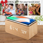 OCT17 Alarm Clock with Qi Wireless Charging Pad Compatible with iPhone Samsung - Image 6