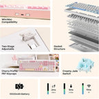 EPOMAKER TH108 Full Size Mechanical Keyboard, Wireless Gaming Keyboard - Image 3
