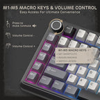 RK ROYAL KLUDGE L75 Gasket Mount Mechanical Keyboard w/Knob/Macro Keys & - Image 4