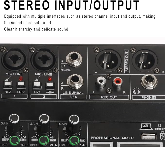 Dj Mixers, 4 Channel Audio Mixer, Sound Board - Image 4