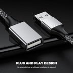 3.3FT USB A Male to 3 Female Extension Cable, USB Splitter 1 in 3 Out Support - Image 5
