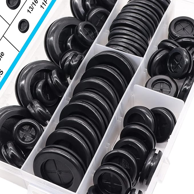 53PCS Rubber Grommets for Wiring, Rubber Grommet Kit in 6 Assorted Drill Hole - Image 6