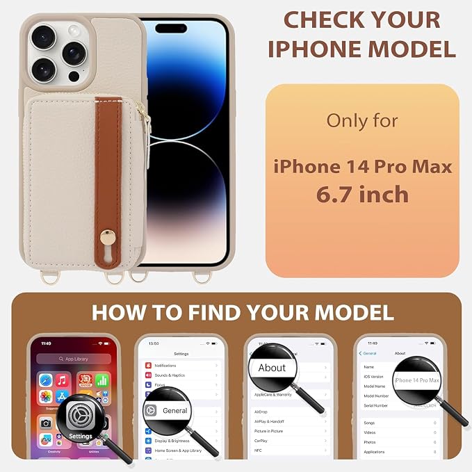 LAMEEKU for iPhone 14 Pro Max Wallet Case - Image 6