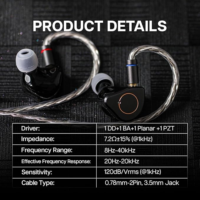 Linsoul SIMGOT SuperMix 4 1DD+1BA+1Planar+1PZT Hybrid Drivers Earphones - Image 2