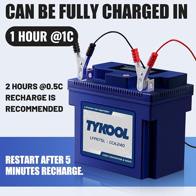 YTZ7S / YTX7L, 12V 4Ah 240CCA LiFePO4 Motorcycle Battery, Powersports Battery - Image 4