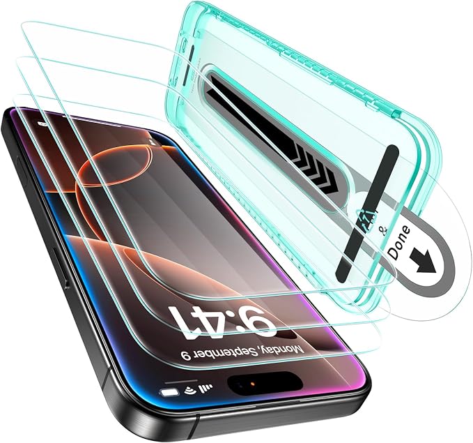 ESR 3 Pack for iPhone 16 Pro Max Screen Protector, Tempered Glass Film by ESR