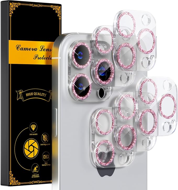 beuxece for 6 Pack iPhone 15 Pro/iPhone 15 Pro Max Camera Lens Protector 9H by Beuxece