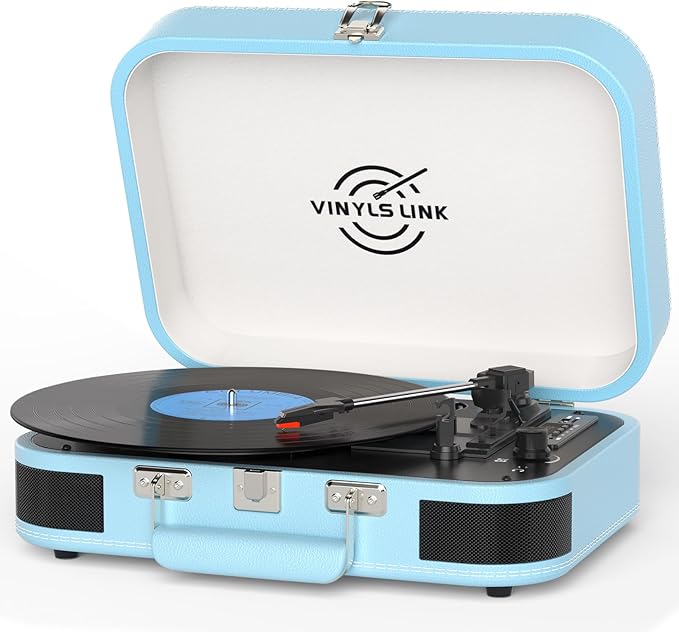 VINYLS LINK Vinyl Record Player 3 Speed ​​Bluetooth Turntable Belt Drive LP by VINYLSLINK