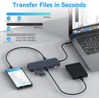 3 HDMI Laptop Docking Station, MOKiN USB C Dock 3 Monitors, 12 in 1 USB C to 3 - Image 7