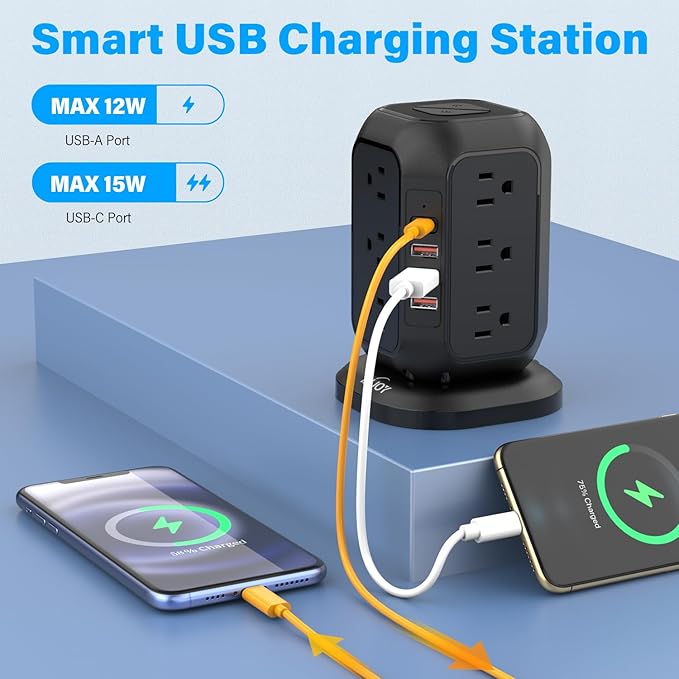 AiJoy Power Strip Tower Surge Protector - Image 7