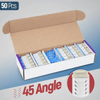 Everest 45° Angled RJ45 Cat5e Keystone Jacks 50-Pack in Ivory - Image 2