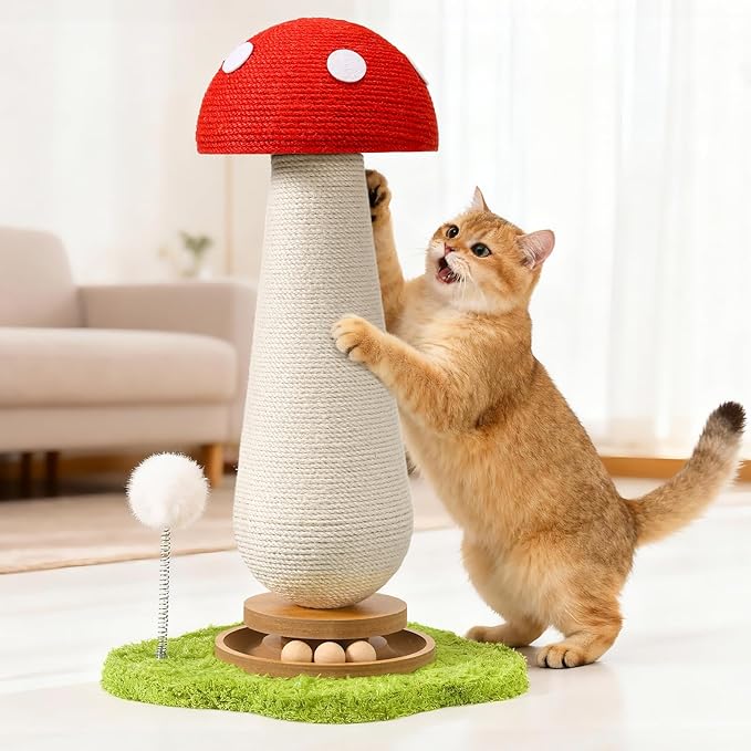 Cat Scratching Post for Indoor Cats, Cat Toys Scratcher Sisal Cat Scratch Posts - Image 3