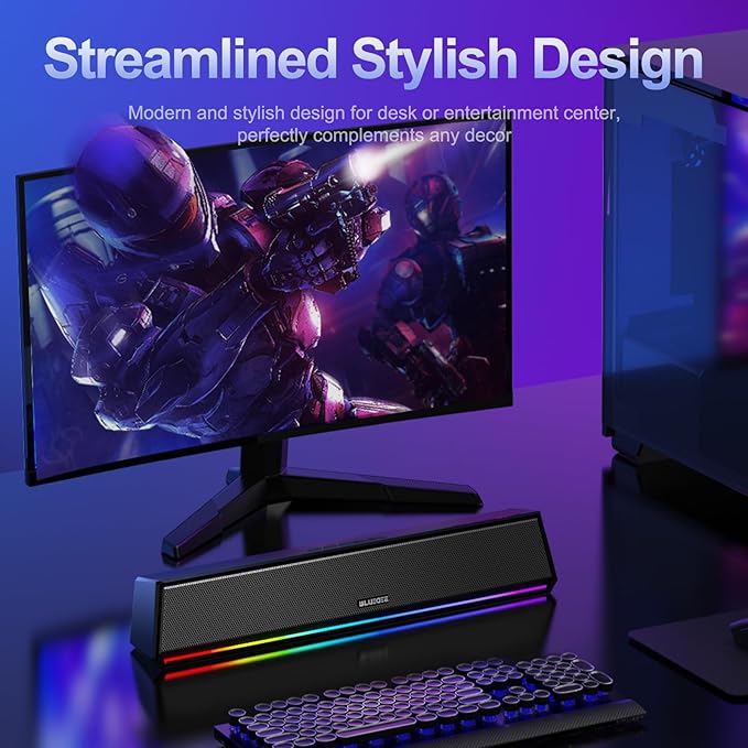 Bluedee Computer Speakers for Desktop PC, Wired USB Plug & Play Computer Sound - Image 5