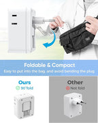 2 Pack European Travel Plug Adapter, Olcorife Foldable International Power - Image 3