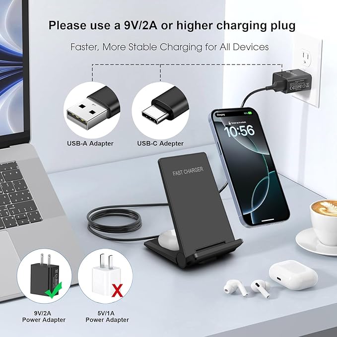 PDKUAI 2 in 1 Wireless Charger, 25W Foldable Wireless Charging Station - Image 5