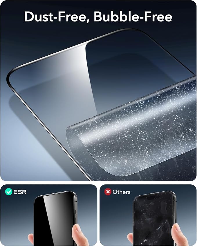 ESR 3 Pack 9H+ Glass for iPhone 16 / iPhone 15 Screen Protector, Armorite - Image 4