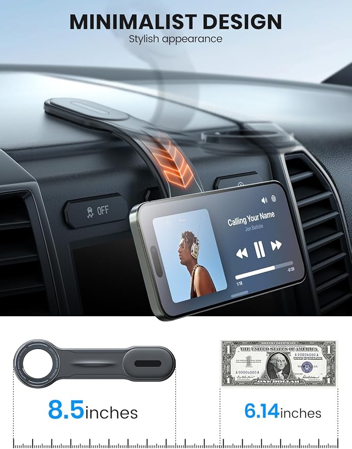eSamcore for MagSafe Car Mount Detachable, Bendable Aluminum Arm Magnetic Phone - Image 2