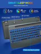 Wireless Keyboard with 7 Colored Backlit, Wrist Rest, Phone Holder, - Image 7