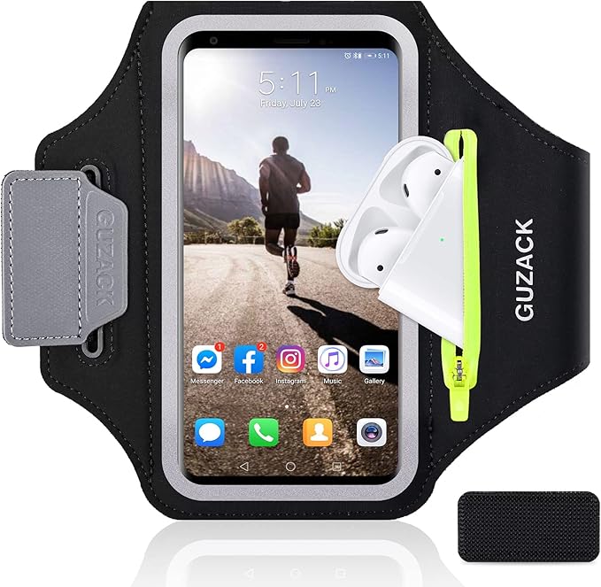 GUZACK Running Armband for iPhone 16 15 14 13 Pro Max, Galaxy S25 S24 S23 S22 by GUZACK
