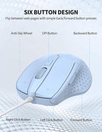 TECKNET Wired Mouse, 6-Button Corded - Image 7