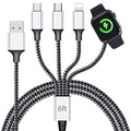 Multi Charging Cable for Apple Watch, Magnetic Wireless Charger, 4 in 1 Nylon by top-up