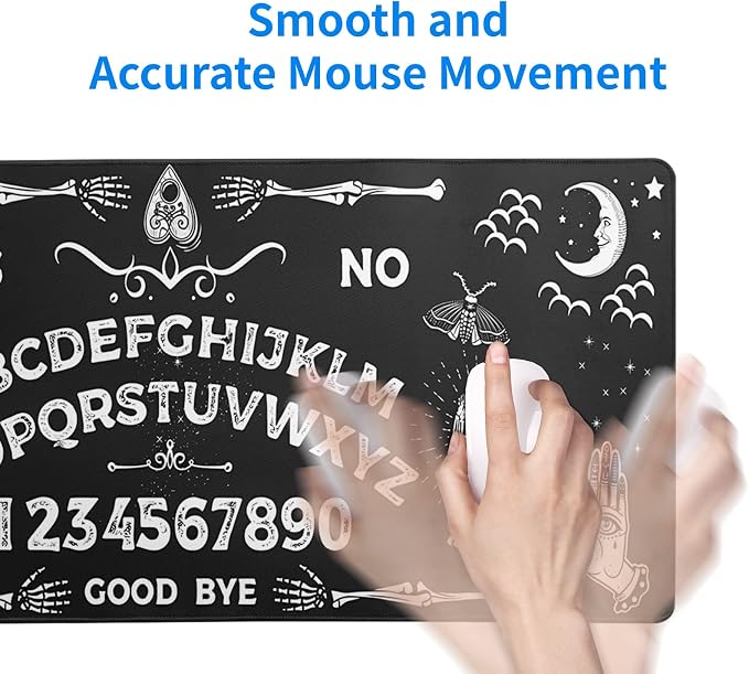 Mysterious Spirit Goth Gaming Mouse Pad 31.5x11.8 Inch Large Desk Mat Black - Image 7