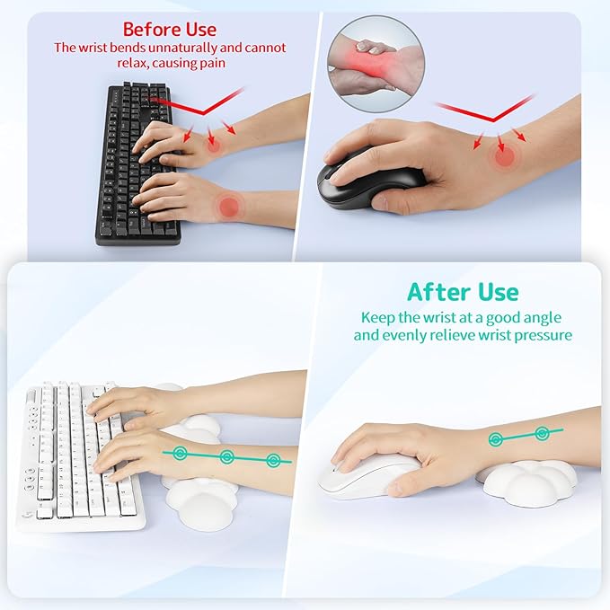 Cloud Wrist Rest Keyboard, Cloud Keyboard Wrist Pad Set - Image 3