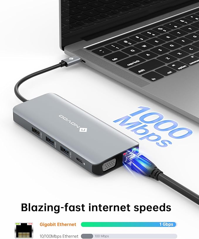 USB C Docking Station Dual HDMI Adapter, 11 in 1 Multi Display Docking Station - Image 4
