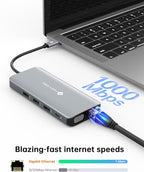 USB C Docking Station Dual HDMI Adapter, 11 in 1 Multi Display Docking Station - Image 4