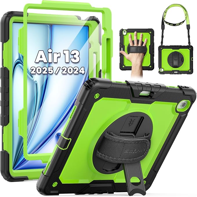 SEYMAC for iPad Air 13 Inch Case M3 2025/ M2 2024, Heavy Duty Shockproof by SEYMAC