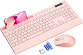 Pink Keyboard and Mouse Wireless, 2.4G Lag-Free Cute Keyboard Combo by Trueque