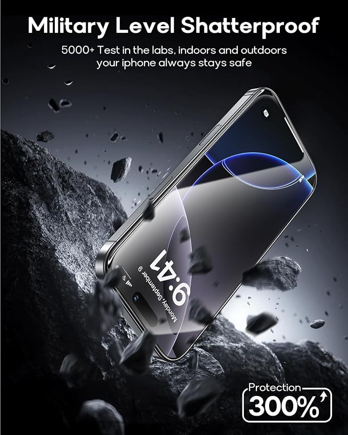 3 Pack for iPhone 15 Tempered Glass Screen Protector:9H+ Durable, Auto - Image 5