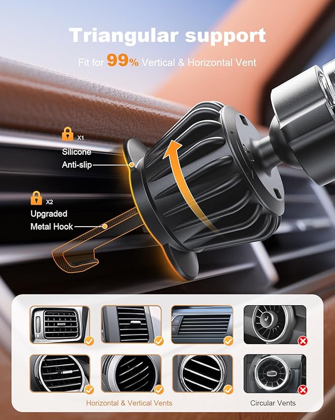SUPERONE for Magsafe Car Mount 360°Adjustable Vacuum Phone Holder for Your Car - Image 5
