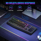 Wireless Gaming Keyboard, RGB & Single-Color Backlit, Full-Size Waterproof - Image 4